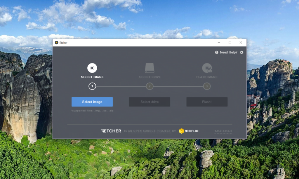 using balenaetcher to install linux